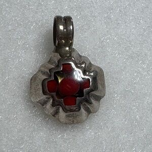 Silver and Red Pendant